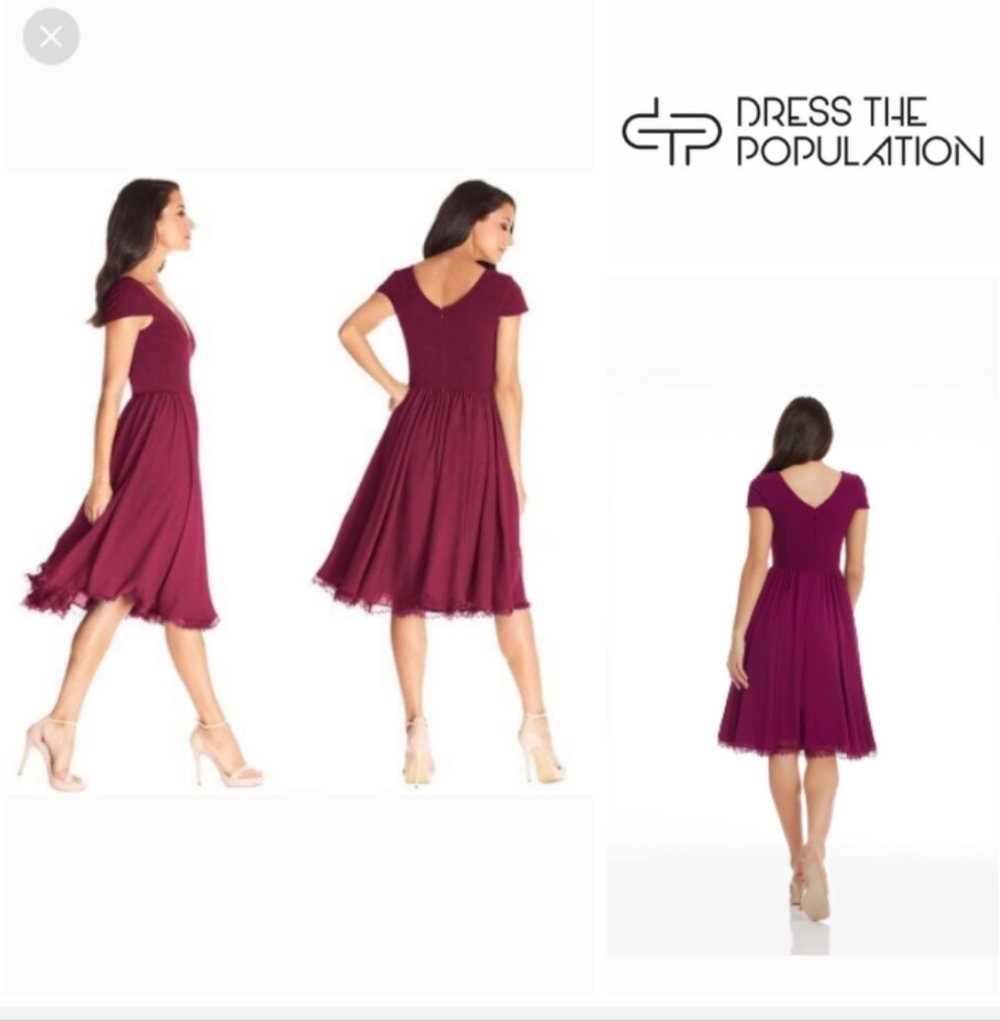 Dress the Population Dark Magenta Corey Dress. Size M - Picture 16 of 16